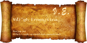 Végh Ernesztina névjegykártya
